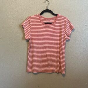 Tahari Pink and White Fitted Short Sleeve T-Shirt